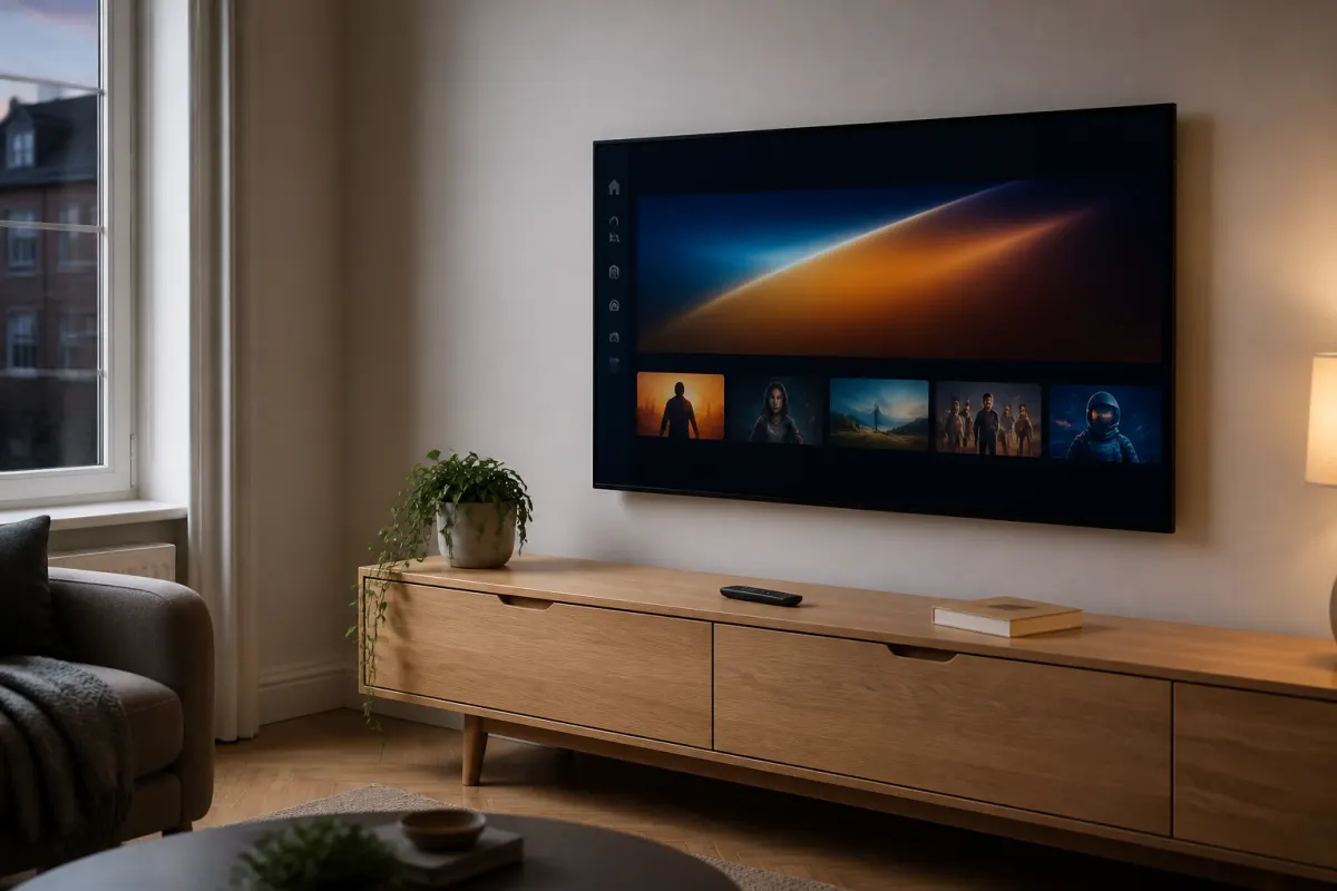 Living room TV ready for Rare Breed IPTV setup